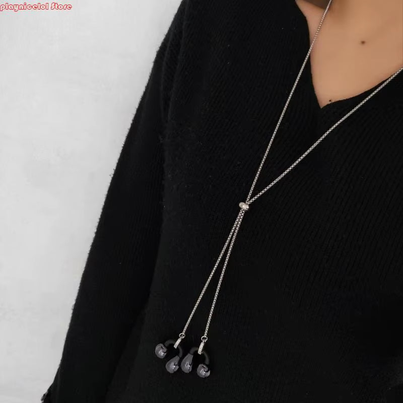 Adjustable anti Slip Earphone Chain Corrosion Resistant Metal Lanyard Secure Clip for Huawei Freeclip Daily Commute