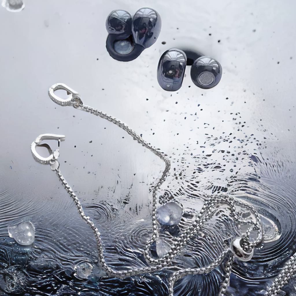 Adjustable anti Slip Earphone Chain Corrosion Resistant Metal Lanyard Secure Clip for Huawei Freeclip Daily Commute